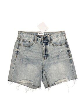 Pistola High-Rise Distressed Denim Cutoff Shorts Size 25 Raw Hem St. Tropez Wash